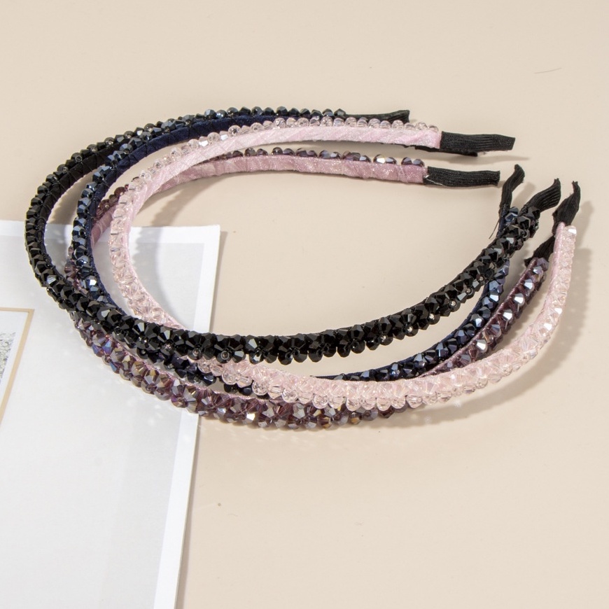 Băng Đô Cài Tóc Đính Hạt Ngọc Trai Kim Cương Pha Lê Phong Cách Mới Retro Đơn Giản