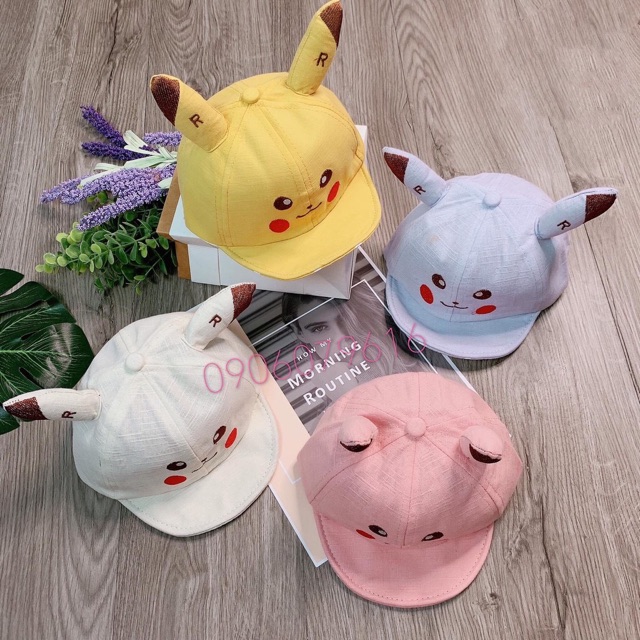 [YÊU CỰC] - Nón/mũ lưỡi trai in hình Pikachu ngộ nghĩnh siêu đáng yêu (6M-2Y)