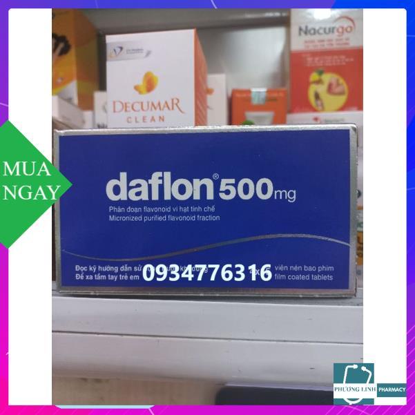 Viên uống cho suy giãn tĩnh mạch, trĩ cấp Daflon 500mg nhập khẩu của Pháp