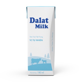 Sữa tươi tiệt trùng tự nhiên Dalat Milk 180ml - 1hop