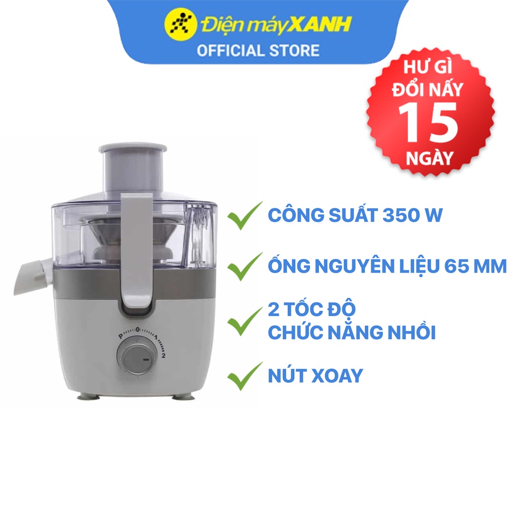 [Mã ELMALL10 giảm 10% đơn 500K] Máy ép trái cây Midea MJ-JE35 350 W - Chính hãng BH 12 tháng - Ống nguyên liệu 65 mm