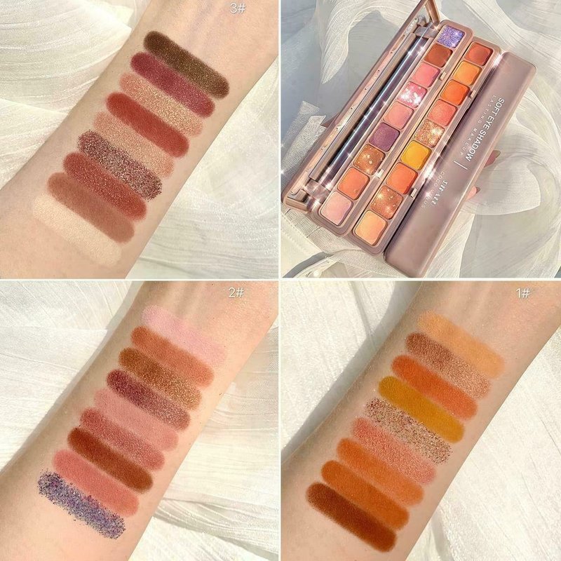 Thời Trang Bảng Phấn Mắt 9 Màu Lì Lấp Lánh Trang Điểm Đa Năng