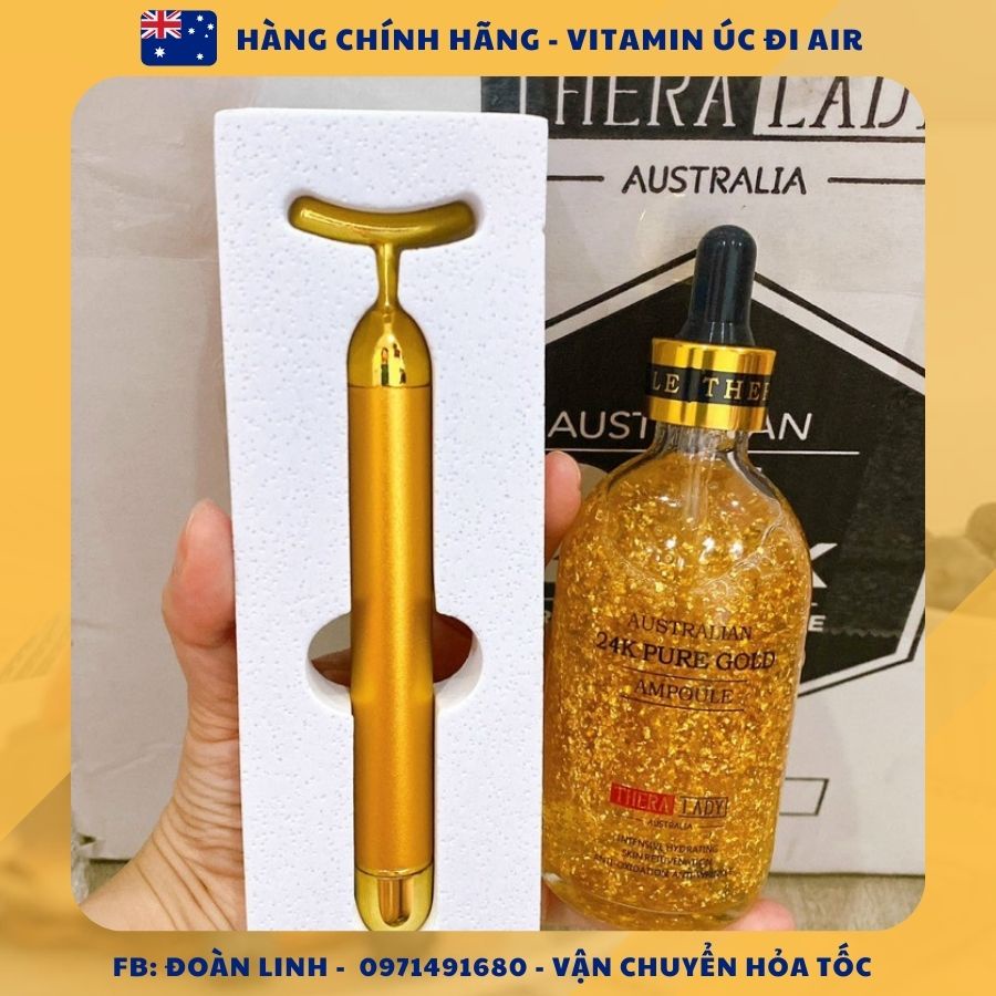 Serum Tinh Chất Vàng 24k Pure Gold Ampoule Thera Lady 100ml, Hàng chuẩn úc đi air