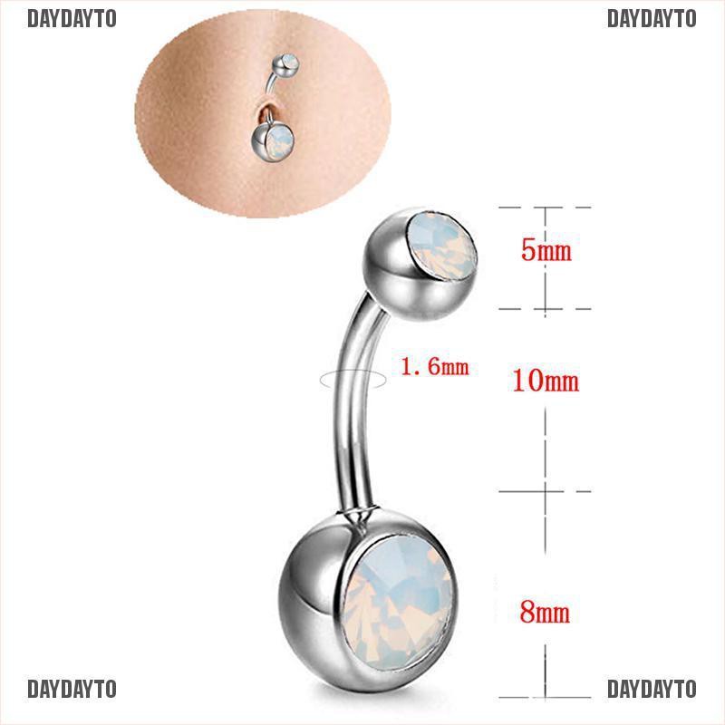 [DAYDAYTO] Khuyên Rốn Đính Đá Opal Lửa Trắng