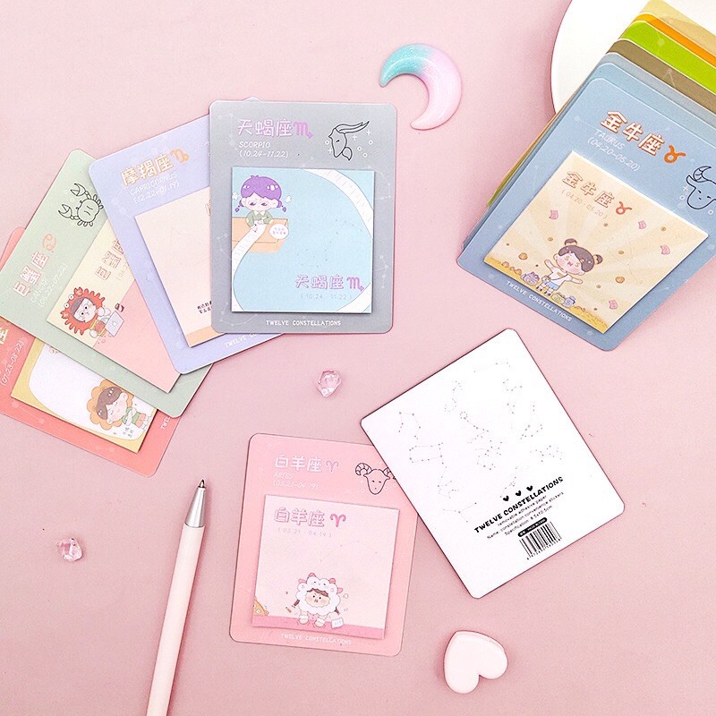 Set 20 tờ giấy note cung hoàng đạo