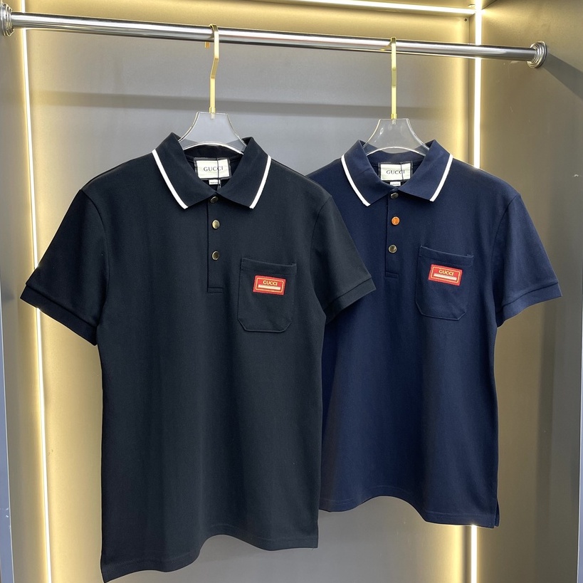 Áo polo Gucci logo tag ngực cúc vàng LA 1-1 on web