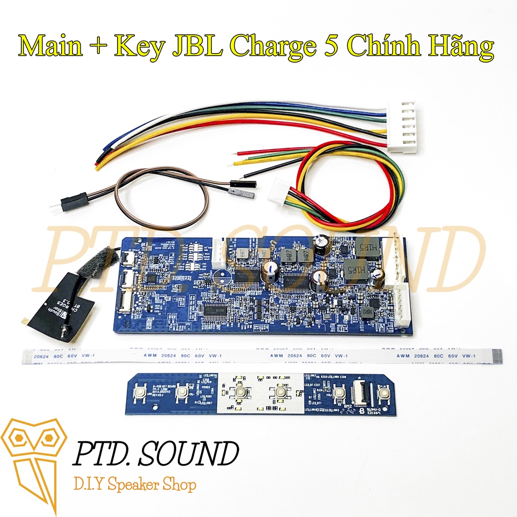 Mạch bluetooth JBL Charge 5 đầy đủ key chế loa di động, thay thế loa charge5 từ PTD Sound - Mạch + Key