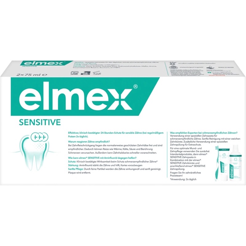 Kem đánh răng Elmex Sensitive - Meridol chống ê buốt răng 75g (Hàng Đức)