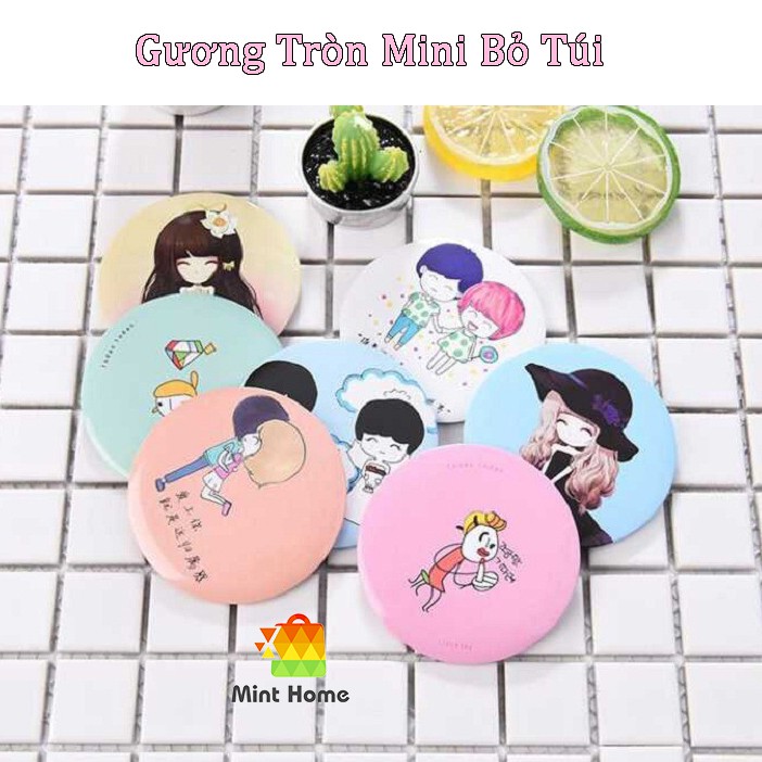 Gương mini cầm tay, trang điểm bỏ túi 7 cm