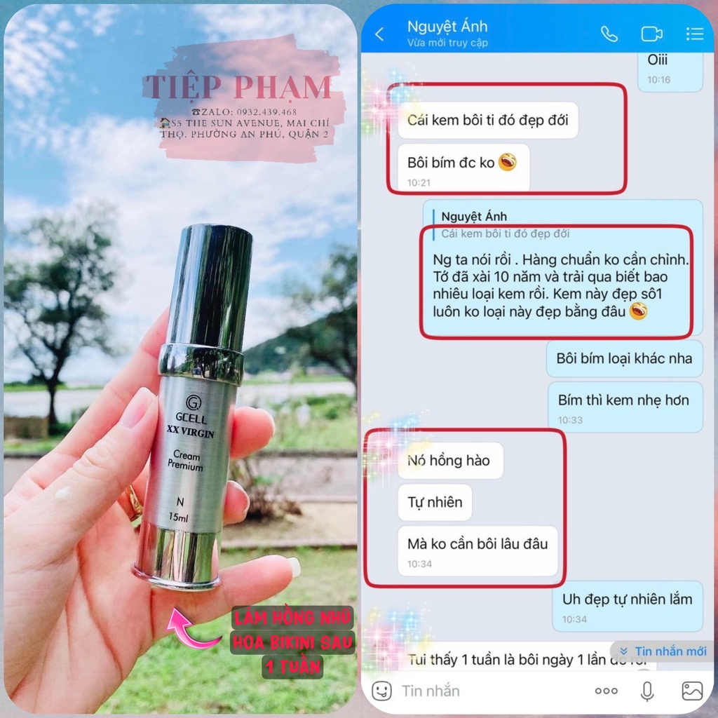 Kem Dưỡng Làm Hồng Nhũ Hoa và Bikini Xxvirgin Gcell 5ml Hàn Quốc