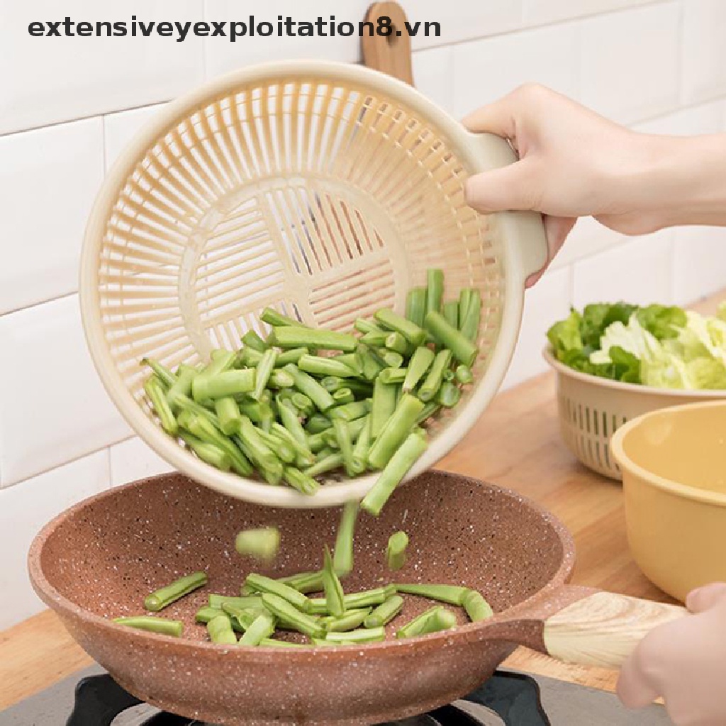 Rổ Rửa Rau Củ Quả Hai Lớp Thiết Kế Nhỏ Gọn Tiện Lợi