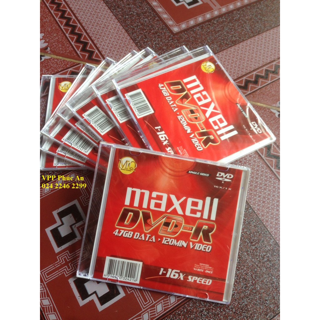 Combo 5 đĩa DVD maxell có hộp đựng nhựa