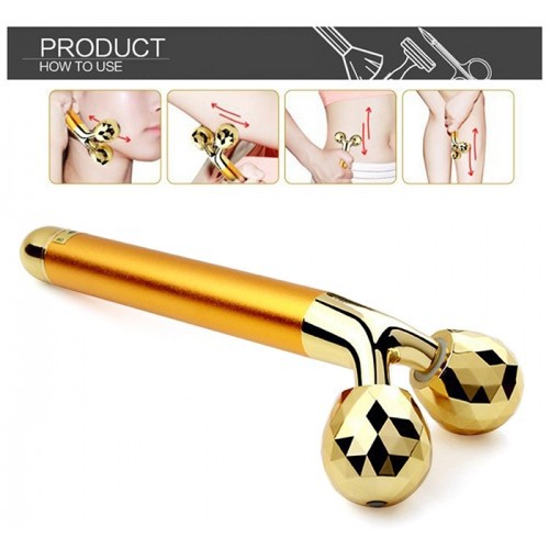 Máy Massage Nâng Cơ Mặt Và Tạo Cằm V Line 3d Dùng Pin - Gold