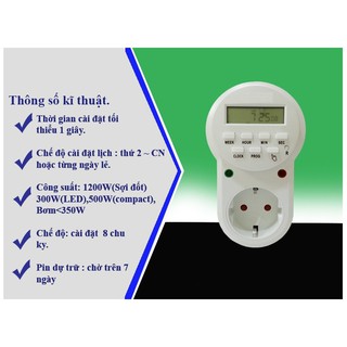 Ổ CẮM HẸN GIỜ ĐIỆN TỬ DC-ETG63A DECOM
