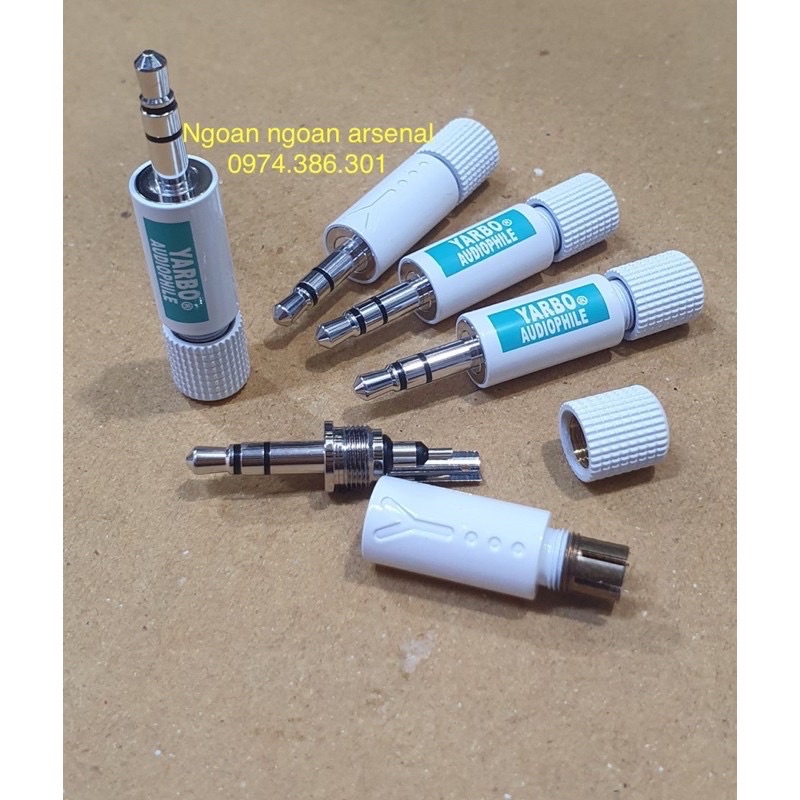 Dây cáp âm thanh AUX 2 đầu 3.5mm hàng cao cấp mạ bạc DIY nhập khẩu YARBO