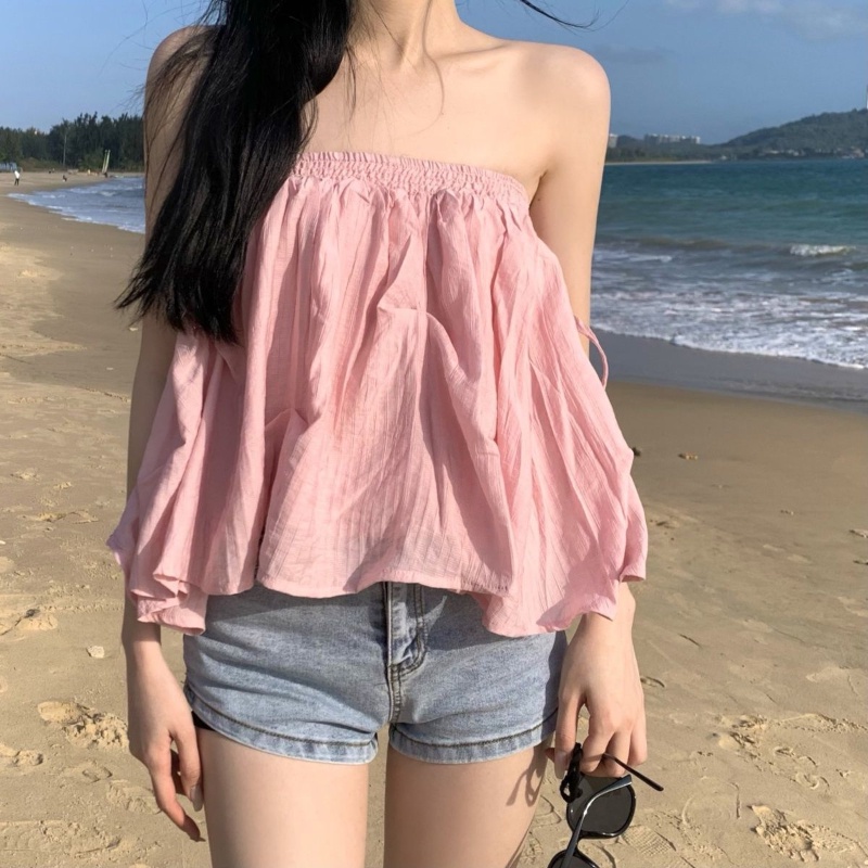 COZOK Áo Tank Top Hai Dây Dáng Rộng Phong Cách Hàn Quốc Gợi Cảm