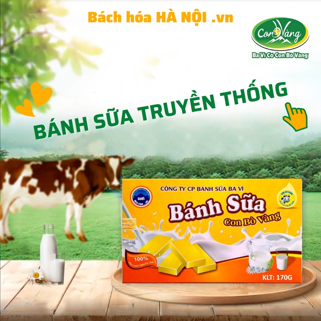 Bánh Sữa Truyền Thống Con Bò Vàng Ba Vì 170g - Đặc Sản Vùng Miền - Bách hóa HÀ NỘI