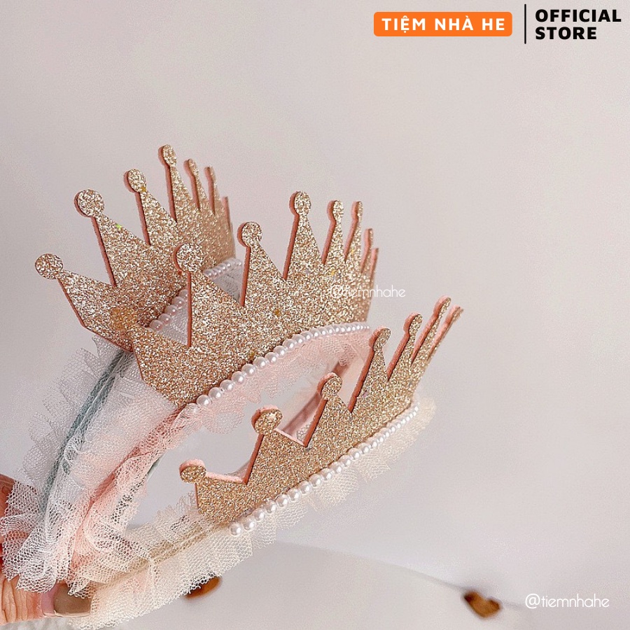 Bờm Vương Miện Công Chúa Cho Bé Gái Tiệm Nhà He Băng Đô Xược Cài Tóc Trẻ Em Cute Dễ Thương