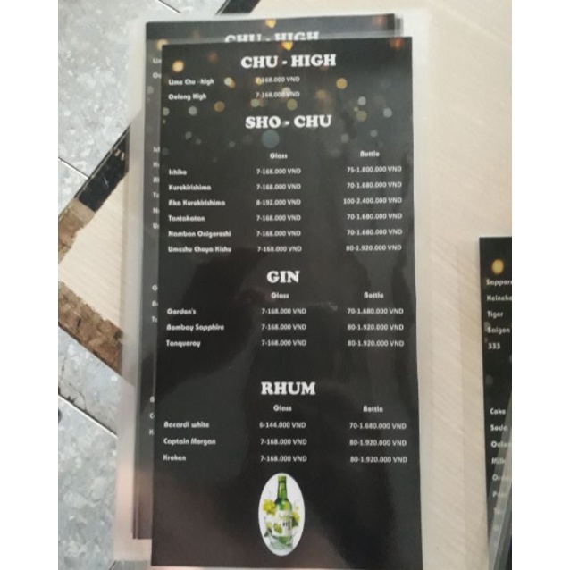 Menu in theo yêu cầu miễn phí thiết kế