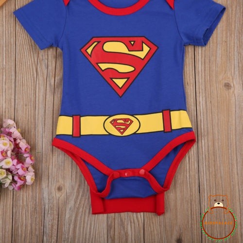 Bộ Áo Liền Quần In Hình Superman Cho Bé Trai