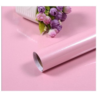 1m x 60cm dán tường pvc có sẵn keo - dán bóng màu hồng