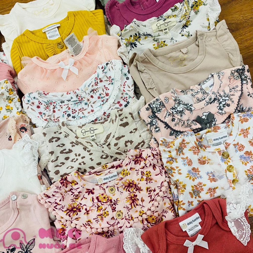 Body chip đóng bỉm dài tay bánh bèo điệu đà cho bé gái