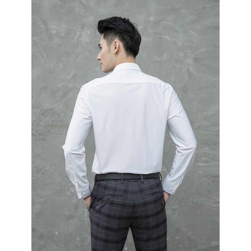 Áo sơ mi ARISTINO dài tay trắng trơn lịch lãm from slim ALS13708