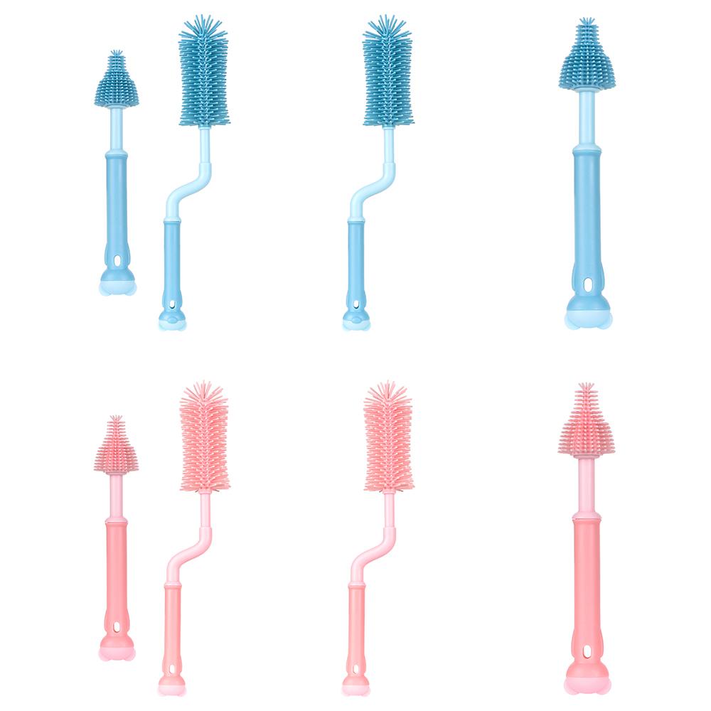 SUSANS Bàn Chải Silicone Cán Dài Xoay 360 Độ Tiện Dụng° Cọ Vệ Sinh Bình Sữa Em Bé Có Thể Xoay Được Tiện Dụng