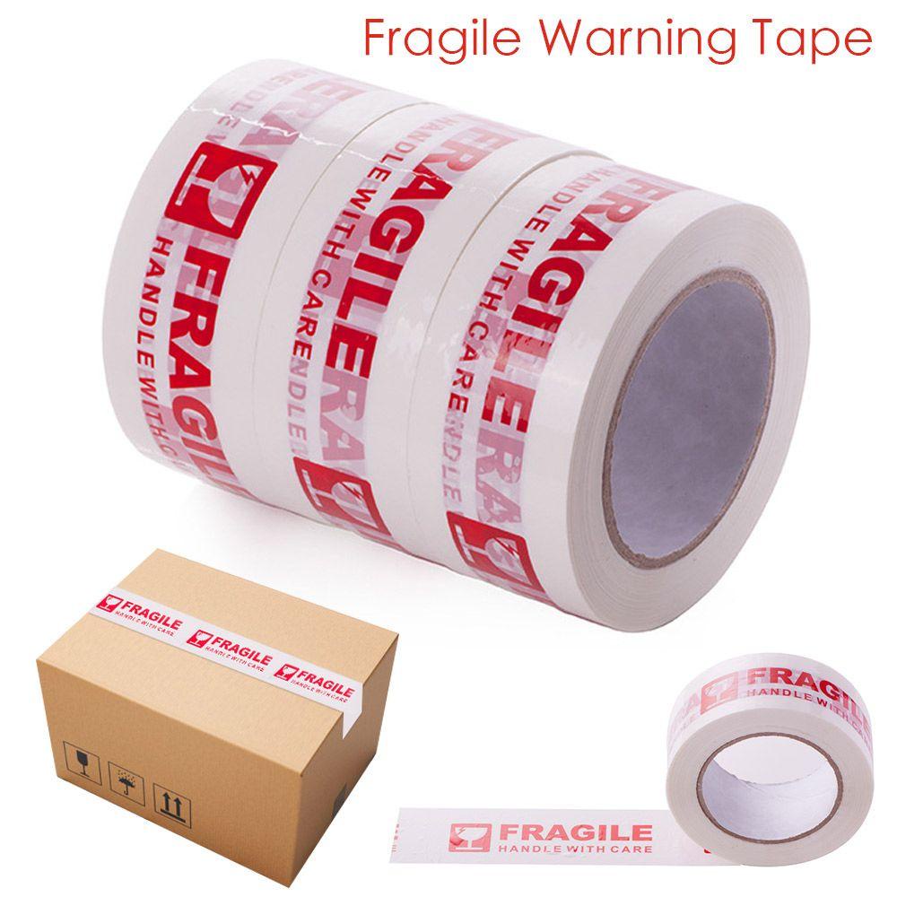 Cuộn Băng Keo Dán Hộp Carton Cảnh Báo Fragile Màu Đỏ