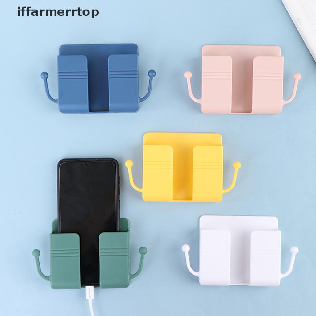 {iffarmerrtop} 1PCS Wall Mounted Organizer Box Punch TV Remote Control Storage Phone holderbox hye