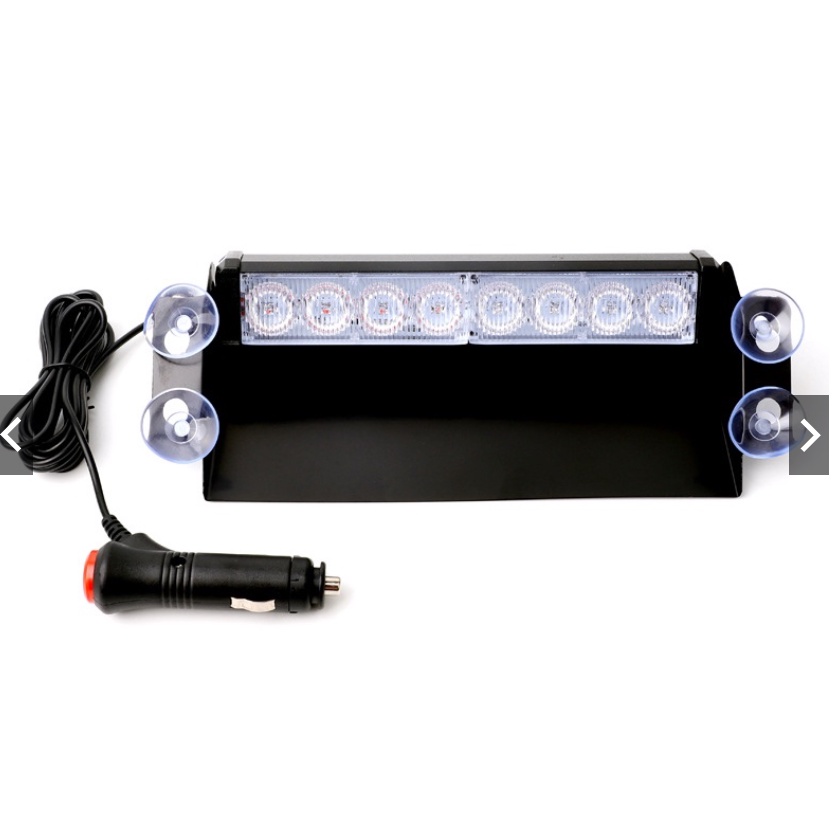 Đèn chớp Police xanh đỏ 12V 8W 8 LED gắn kính cho xe cảnh sát, quân sự, xe ưu tiên.