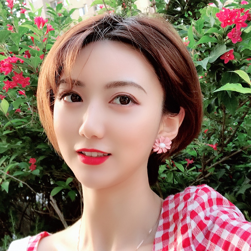 Bông Tai Đính Ngọc Trai Và Hoa Dễ Thương Phong Cách Hàn Quốc Thời Trang Xuân Hè Cho Nữ