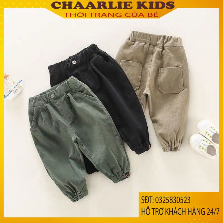 Quần Jogger Cho Bé, Quần Dài Cho Bé Trai Và Bé Gái Chất Kaki Chaarlie Store Quần Áo Trẻ Em