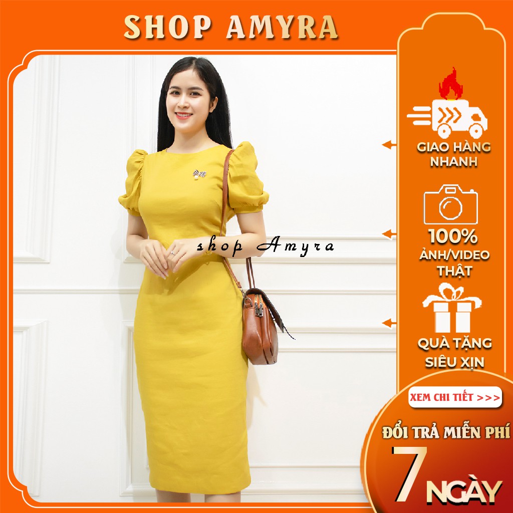 Đầm trắng body dự tiệc AMYRA - Váy linen công sở thiết kế sang trọng - AMYRA DA01