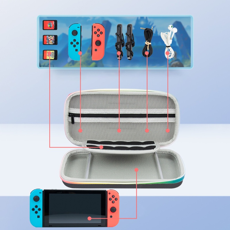Túi EVA Bảo Vệ Máy Chơi Game Nintendo Switch Kèm 10 Ngăn Đựng Phụ Kiện
