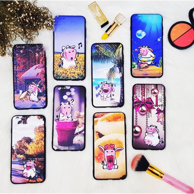 Ốp lưng chú bò sữa in nổi 4d