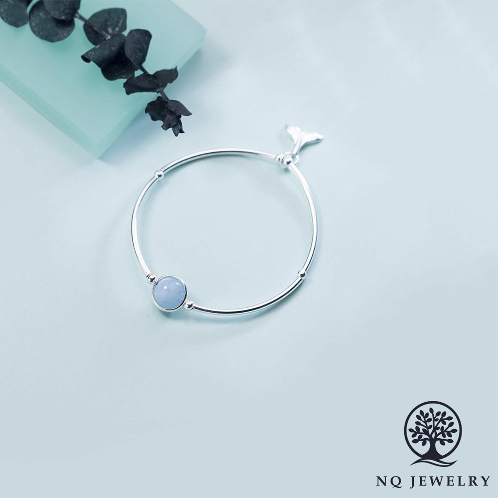 Lắc bạc phối hạt xanh biển - NQ Jewelry