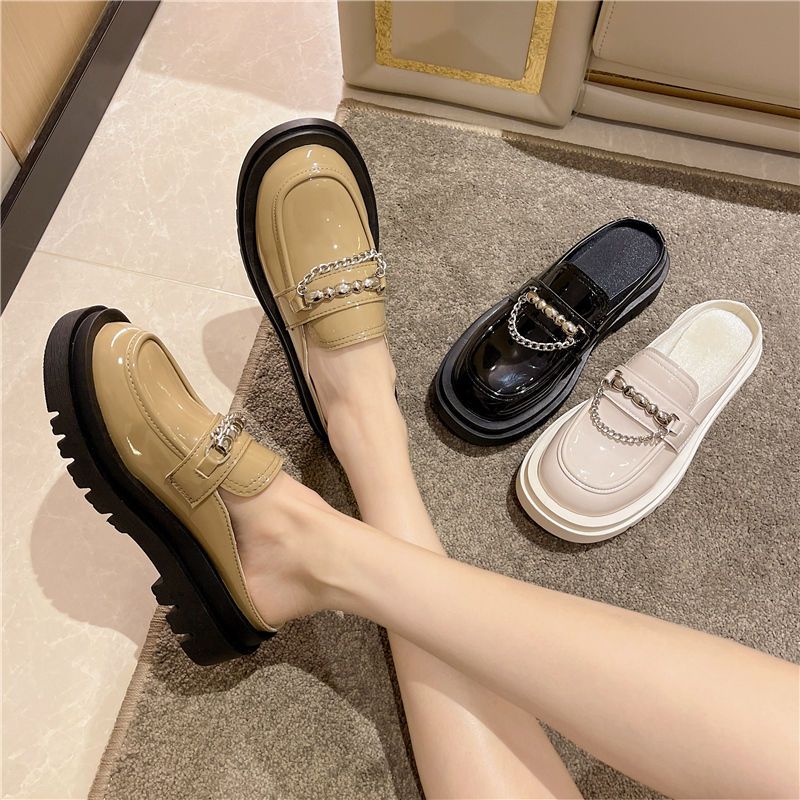 Dép Quai Ngang Đế Dày Cỡ Lớn Phong Cách Anh Quốc Thời Trang Mùa Xuân Mới Cho Nữ