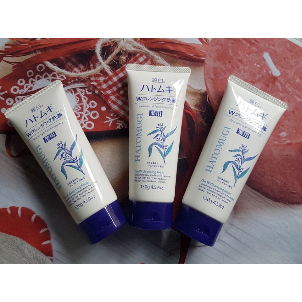 Sữa rửa mặt Ý Dĩ Hatomugi dưỡng ẩm, trắng da Moisturizing &amp; Facial Washing 170g