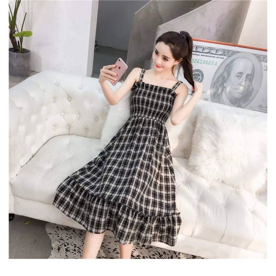 Maxi Caro 2 dây nhún ngực