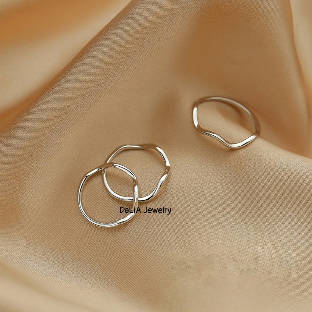 Nhẫn bạc nữ 925 thật DaLiA Jewelry nhẫn bạc lượn sóng thử thách đậm cá tính những cô nàng hiện đại, chuẩn bạc S925
