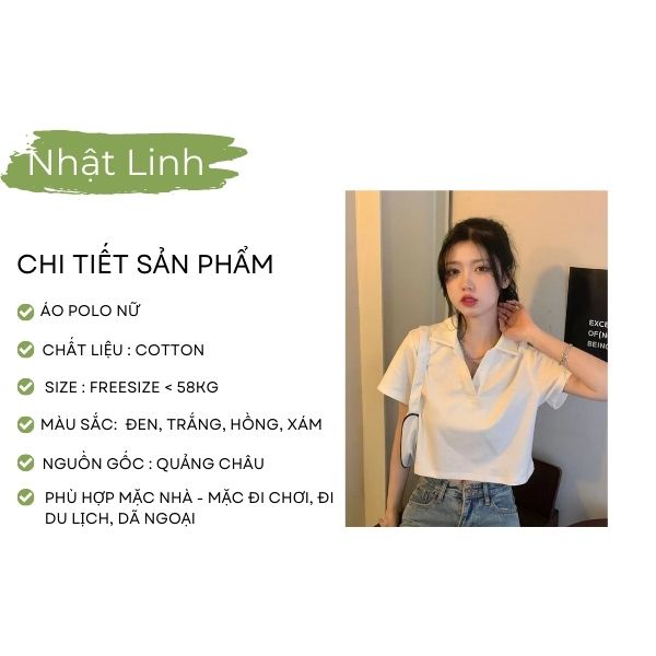 Áo polo nữ NHẬT LINH áo thun nữ cổ bẻ dáng croptop chất đẹp co giãn - A315
