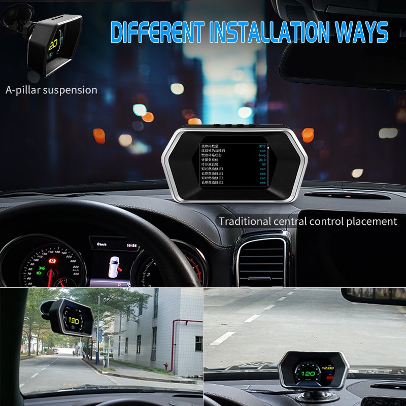 Giá Nhà Máy p17 hud obd2 Hướng Dẫn Dầu Điều Hướng gps Màn Hình Hiển Thị Tốc Độ Cho Xe Hơi Máy Tính