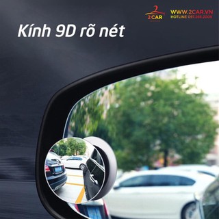 Bộ gồm 2 gương cầu lồi gắn kính chiếu hậu xóa điểm mù cho xe hơi