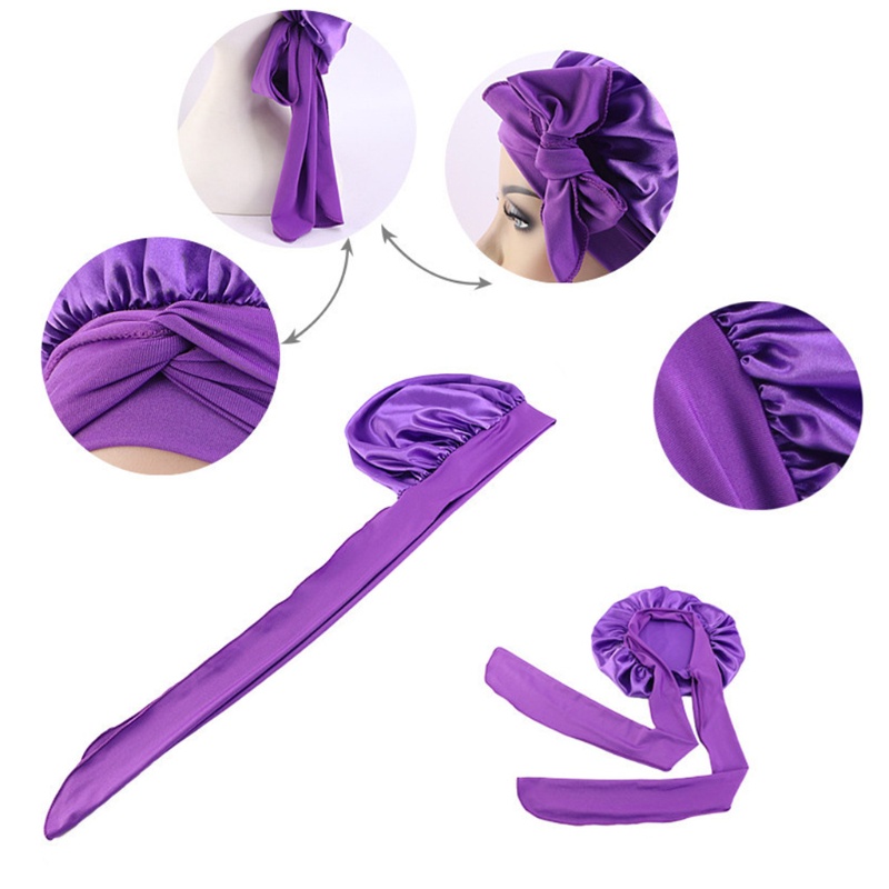 Mũ Trùm Đầu Bằng Lụa Satin Co Giãn Điều Chỉnh Được Cho Nữ