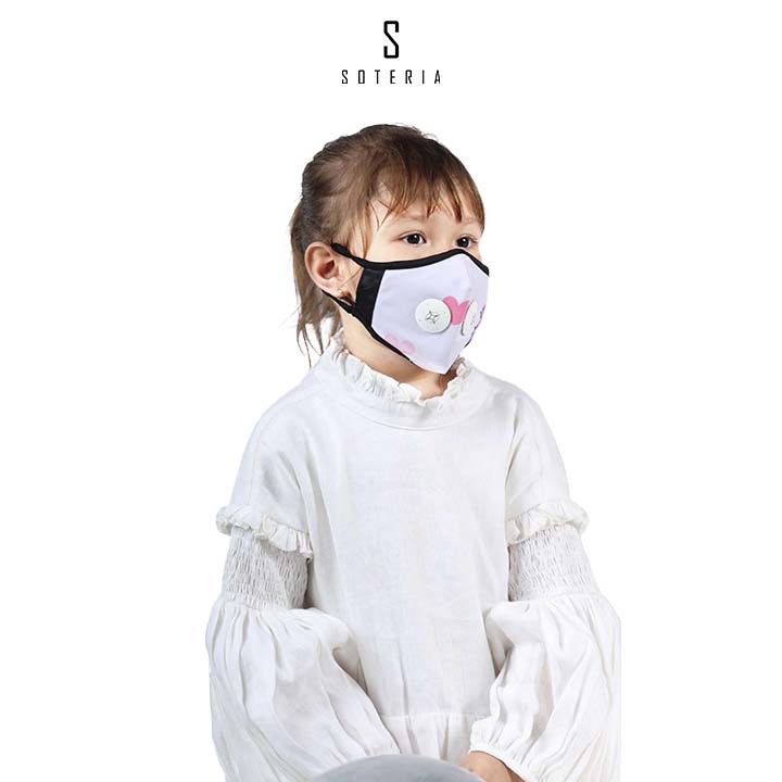 Khẩu trang tiêu chuẩn Quốc Tế SOTERIA Dino ST073 - Bộ lọc N95 BFE PFE 99 lọc đến 99% bụi mịn 0.1 micro- Size S,M,L