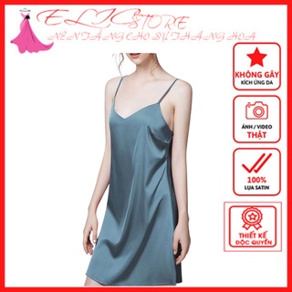 Đầm Ngủ Lụa Satin Thương Hiệu ELIC STORE - Hàng Cao Cấp
