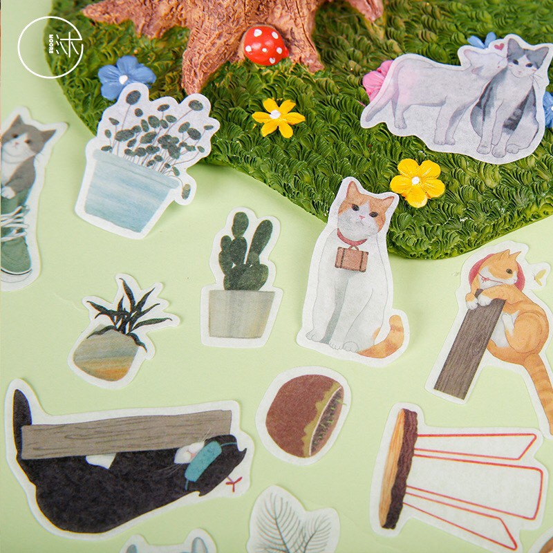 Túi 40 hình dán trang trí sổ mùa xuân