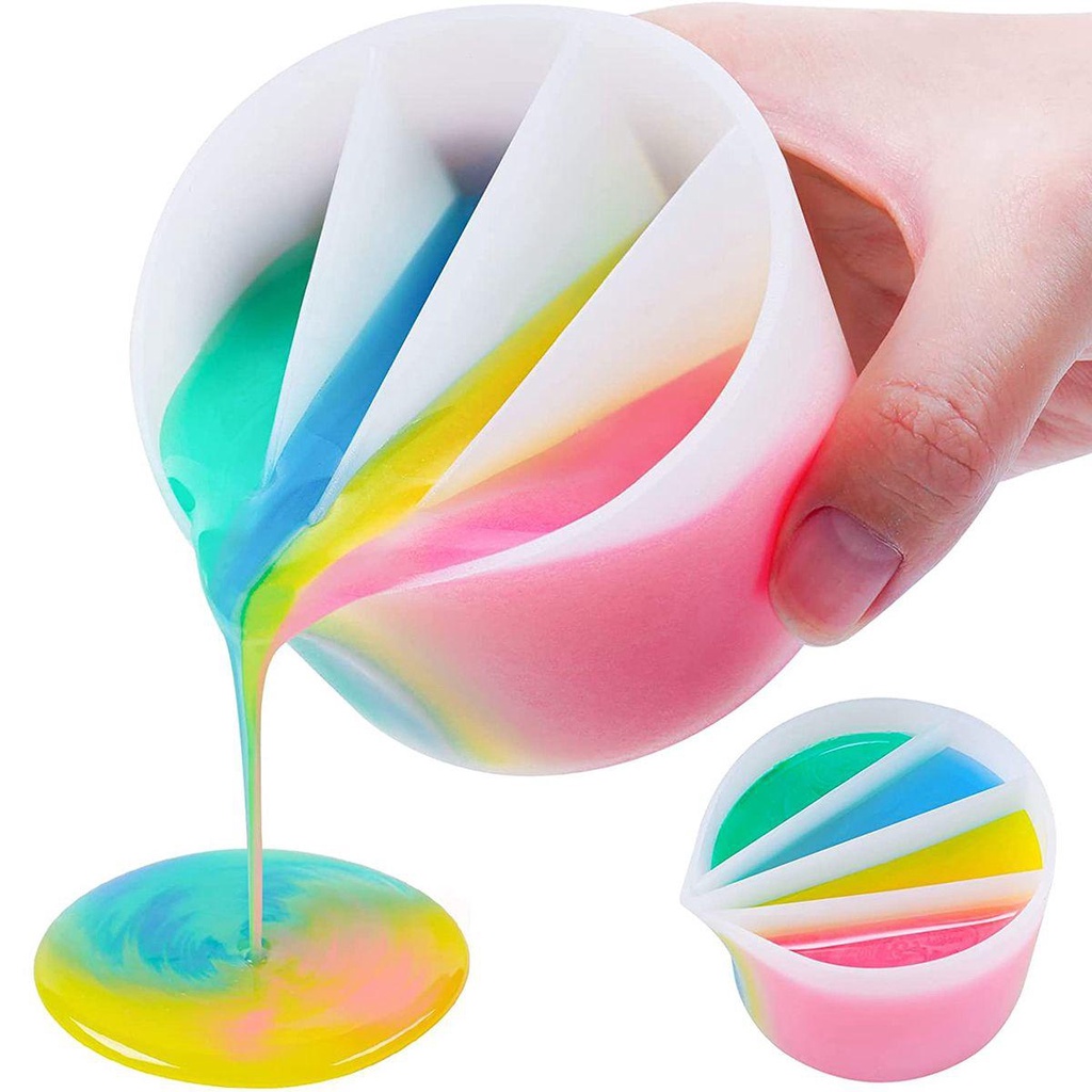 Cốc Silicone Acrylic Chia Nhiều Kênh Có Thể Tái Sử Dụng