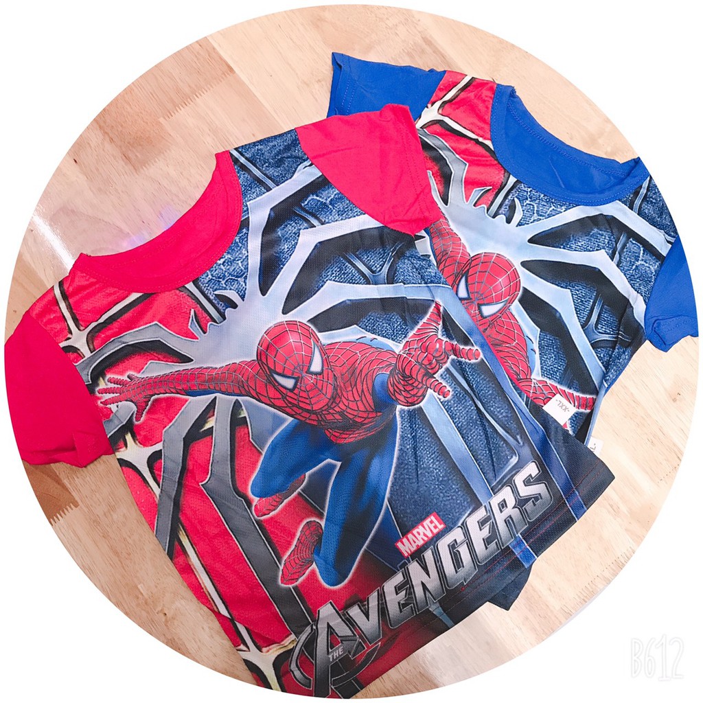 Áo Phông siêu nhân cotton ,áo siêu nhân cho bé trai  người nhện Mẫu Mới Nhất hàng quảng châu (sz 7-17kg)